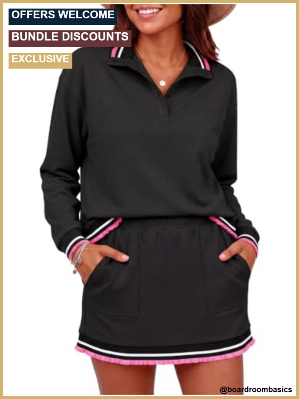 Women's 2 Piece Lounge Set with Skirt & Top